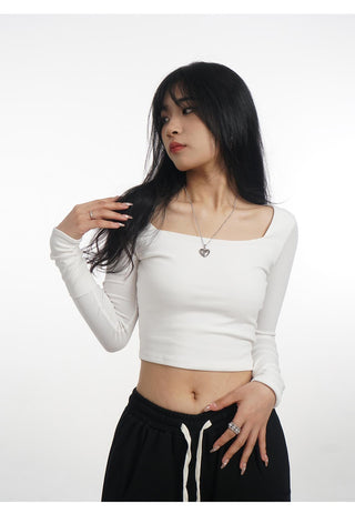 Crop long sleeve T-shirt