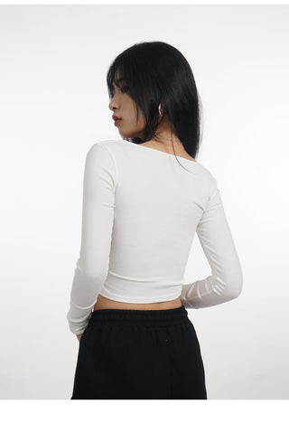 Crop long sleeve T-shirt