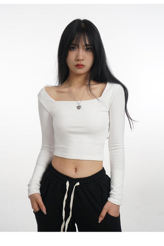Crop long sleeve T-shirt