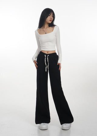 Crop long sleeve T-shirt