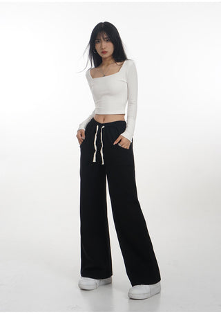 Crop long sleeve T-shirt