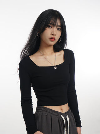 Crop long sleeve T-shirt