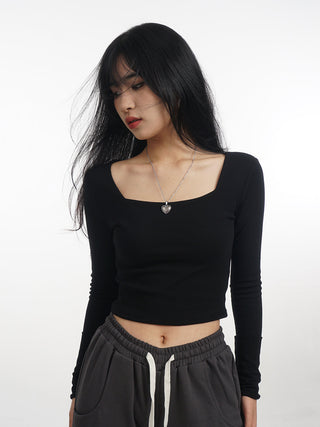 Crop long sleeve T-shirt