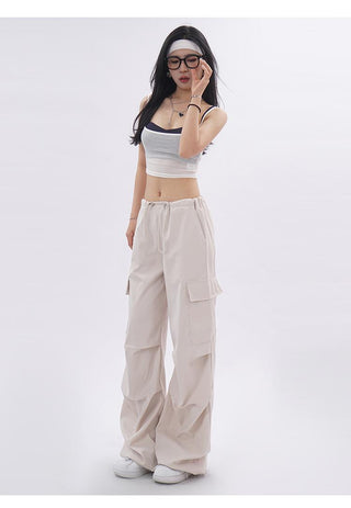 Contrast color layered camisole two-piece set