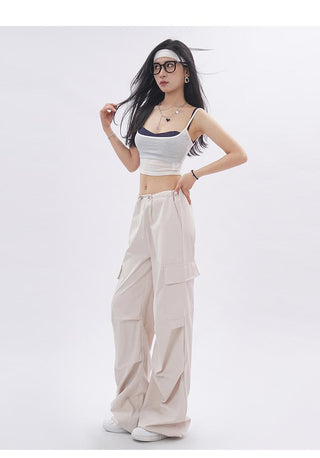 Contrast color layered camisole two-piece set
