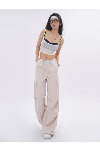 Contrast color layered camisole two-piece set