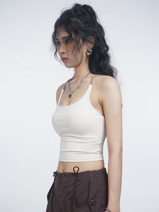 Halter neck camisole vest with chest pads