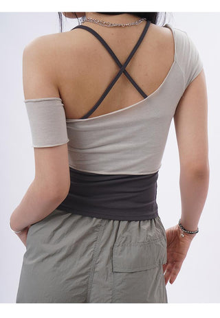 Sporty two-piece set vest