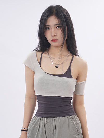 Sporty two-piece set vest