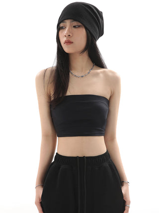 Black tube top slim vest