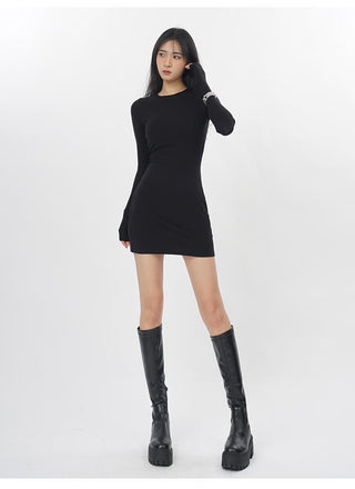 Black backless slim fit dress