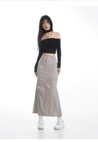 One shoulder halter neck top