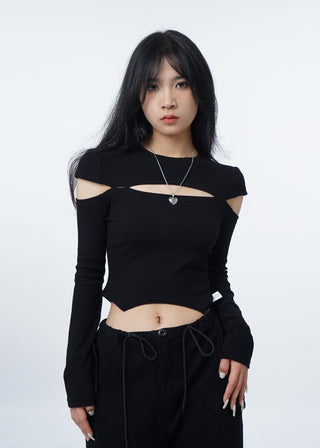 High waist Y2K slim T-shirt