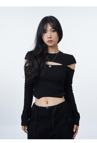 High waist Y2K slim T-shirt