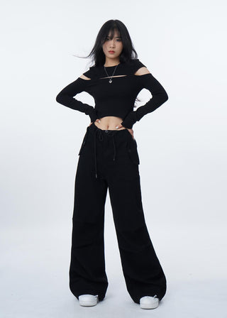 High waist Y2K slim T-shirt