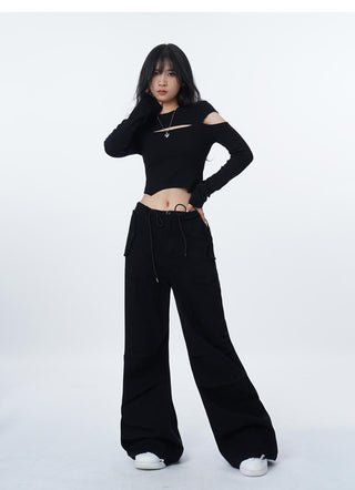 High waist Y2K slim T-shirt