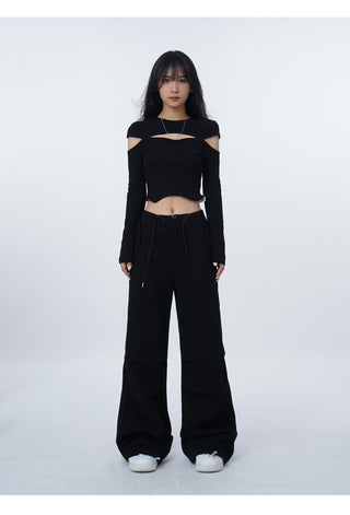 High waist Y2K slim T-shirt