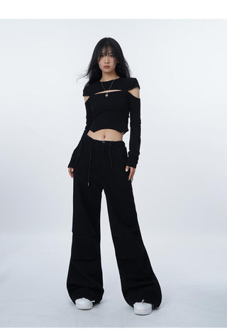 High waist Y2K slim T-shirt