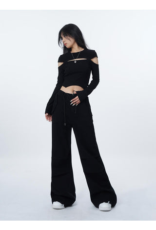 High waist Y2K slim T-shirt