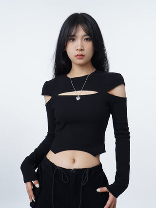 High waist Y2K slim T-shirt
