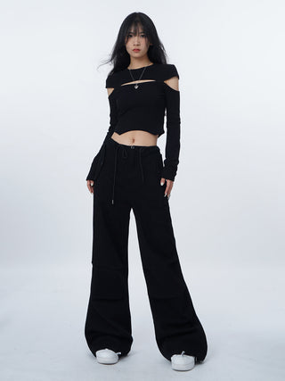 High waist Y2K slim T-shirt