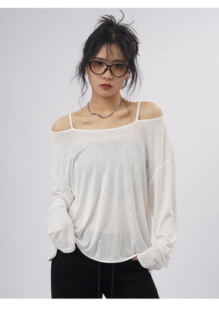 Oversize long-sleeved top