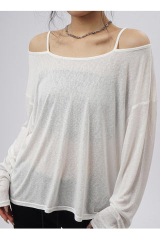 Oversize long-sleeved top