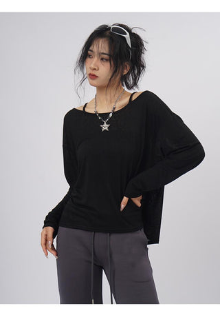 Oversize long-sleeved top