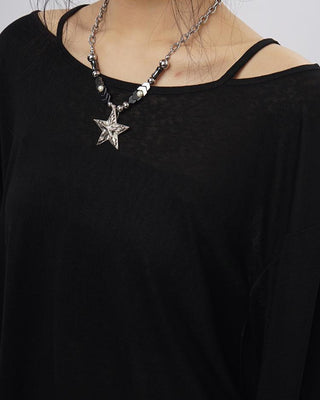 Oversize long-sleeved top