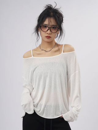 Oversize long-sleeved top
