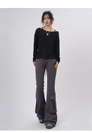 Oversize long-sleeved top