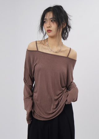 Oversize long-sleeved top