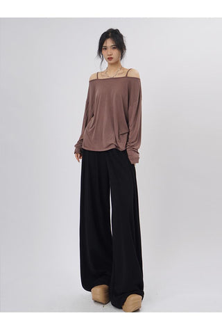 Oversize long-sleeved top