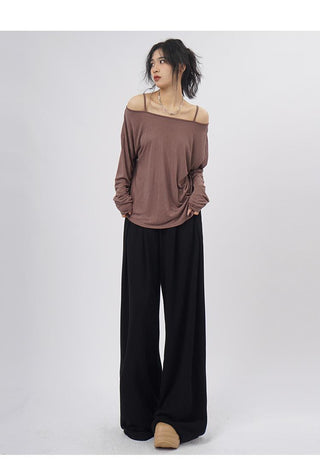 Oversize long-sleeved top