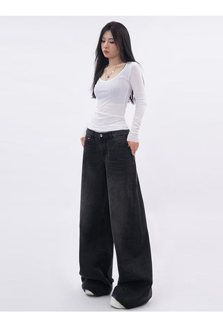 U-neck mesh slim T-shirt