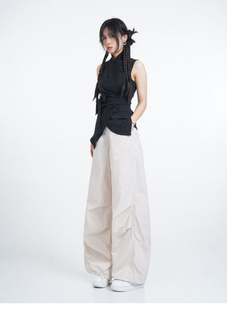Black suit vest waistcoat with tie
