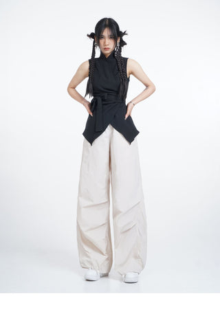 Black suit vest waistcoat with tie