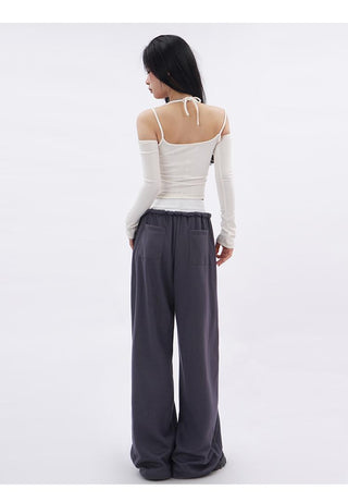 Y2k Off-shoulder halter neck top
