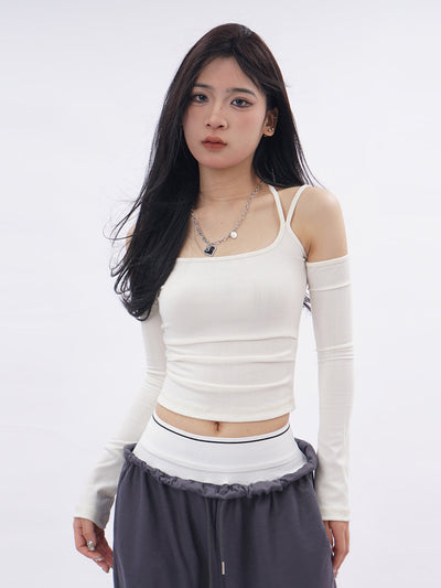 Y2k Off-shoulder halter neck top