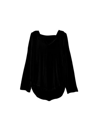 V-neck hooded long-sleeved T-shirt