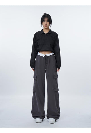 Stand collar drawstring outdoor jacket