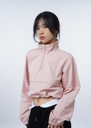 Stand collar drawstring outdoor jacket