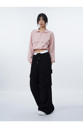 Stand collar drawstring outdoor jacket