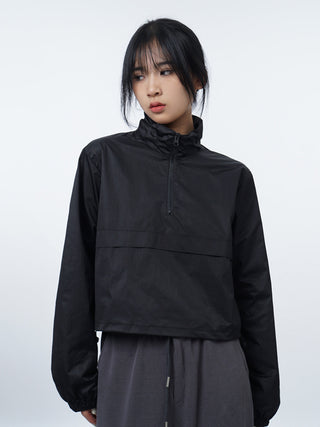 Stand collar drawstring outdoor jacket