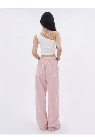 Off-shoulder sporty tube top with pad