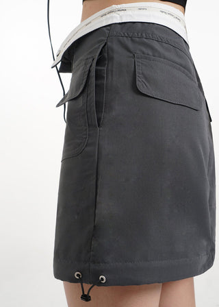 Y2k detachable skirt with cuffs
