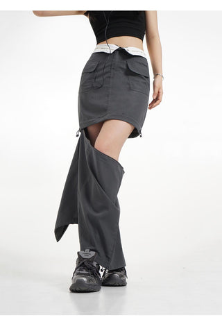 Y2k detachable skirt with cuffs