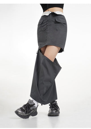 Y2k detachable skirt with cuffs