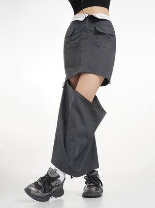 Y2k detachable skirt with cuffs