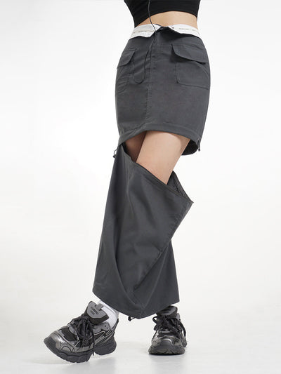 Y2k detachable skirt with cuffs